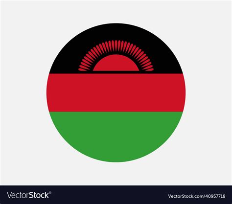 Malawi Malawian Round Circle Country Banner Flag Vector Image