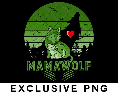 Mamawolf Mama Wolf Png Mothers Day Mommy Wolf Cute Wolf Etsy