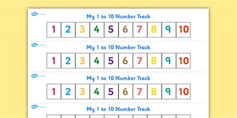 Numbers 1 10 Number Track Education Home School Free Maths