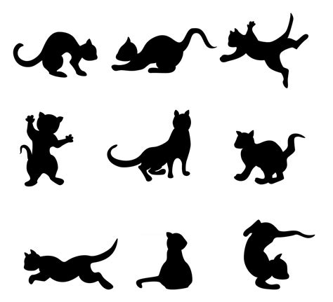 Vector Image Of Silhouettes Of Playing Cats 2424039 Vector Art At Vecteezy
