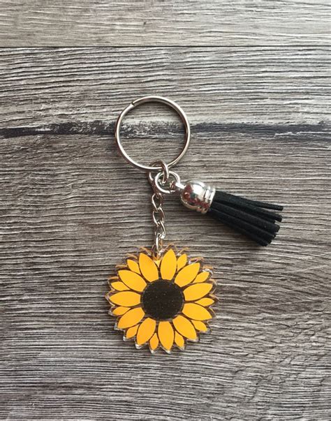 sunflower key ring sunflower keychain valentine t teacher t backpack zipper pull