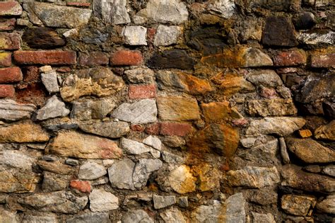 Beautiful Old Stone And Brick Wall Pattern Copyright Free Photo By M