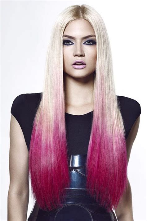 Purple Red Dip Dye ⋆ Gorgeous Straight Blonde Hair Dip Dye Hair Red