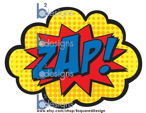 Superhero Party Signs Boom Pow Zap Bam Pop 85 X 11 Etsy