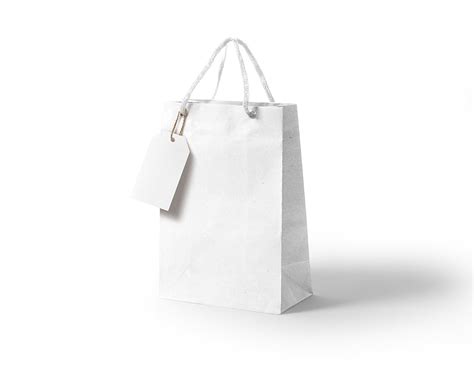 Download Kraft Paper Gift Bag Mockup with Tag Mockup - Free Package ...