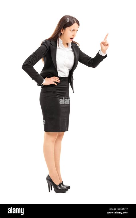 Angry Businesswoman Threatening With Finger Stock Photo 68869603 Alamy