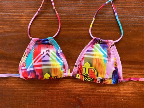 Colorful Brazilian Bikini Handmade Bikini Multicolor Etsy Norway