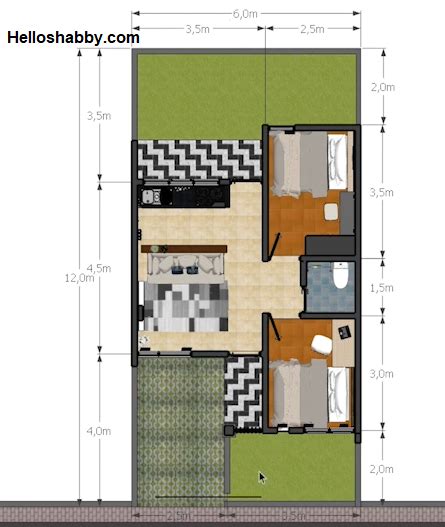 11 inspirasi dekorasi kamar ukuran 2.5 x 3 meter, nyaman meski ukurannya kecil. Desain dan Denah Rumah Sederhana Ukuran 6 x 12 M, Terdapat ...