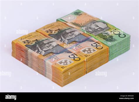 Stacked Currency A50000 Aus 50000 Fifty Thousand Australian Dollars