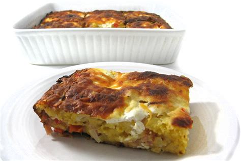 In this case, it was a cornbread that had fallen apart coming out of the pan (it takes way more grease than most people will allow themselves to deploy) my advice to him in the comments of his facebook post: Skinny Cornbread Breakfast Casserole with Weight Watchers Points | Skinny Kitchen