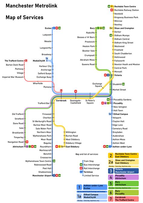 Manchester Metrolink Map Service Patterns As Of 2023 Rtransitdiagrams