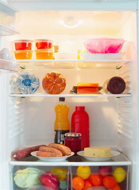 Refrigerator With Food Stock Photo Image Of Food Container 22327408