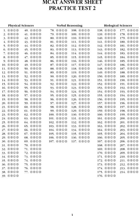 Blank Answer Sheet Template 21 221