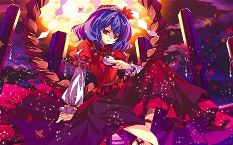 Purple Hair Anime Girl Red Eyes Hd Wallpapers Anime