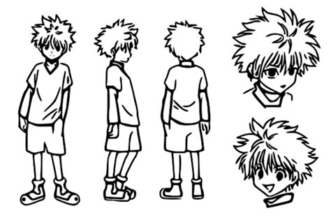 Killua Zoldyck From Hunter X Hunter Coloring Page Easy Drawing Guides