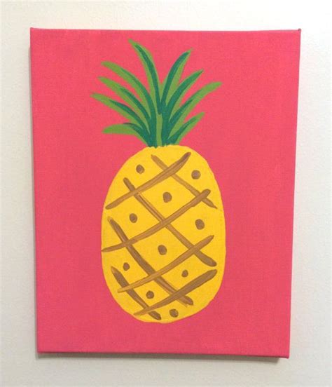 Pineapple Canvas Painting Canvas Painting Diy Pineapple Painting