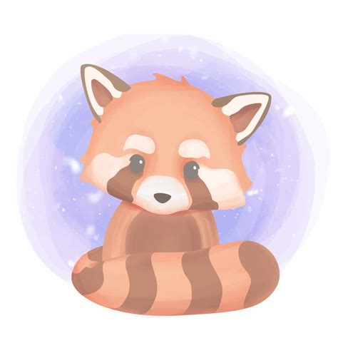 Cute Baby Animal Red Panda Adorable Animal Art Png And Vector With