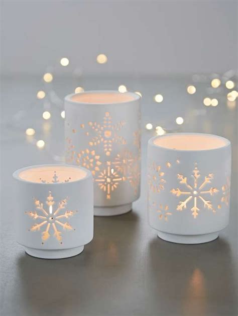 Porcelain Snowflake Tealight Set Tea Lights Tea Light Holder Candle