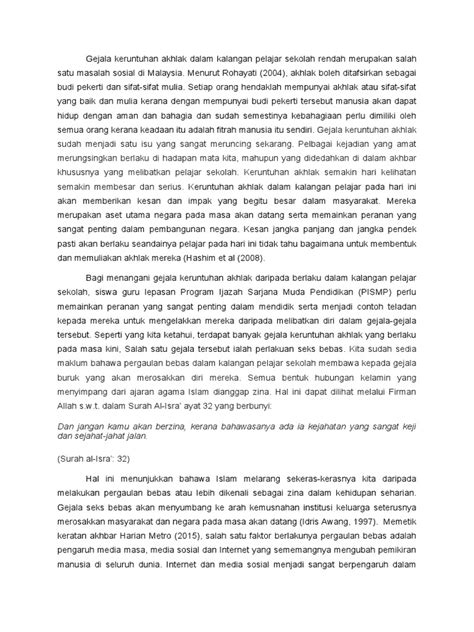 • menjalankan tugasnya berasaskan kepada nilai yang terkandung dalam kod etika profesional; Gejala Keruntuhan Akhlak Dalam Kalangan Pelajar Sekolah ...