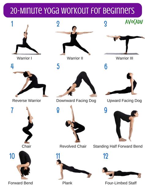 Minute Yoga Workout for Beginners Avocadu Yoga pour débutants Exercices de yoga Yoga