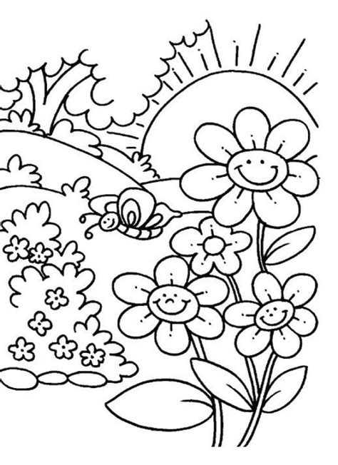 flower colouring pages  children desenhos primavera paginas  colorir da disney