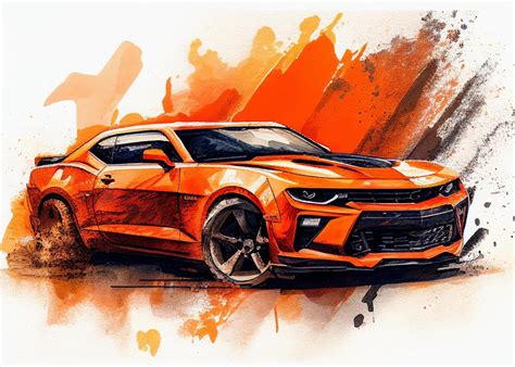 2023 Chevy Camaro Watercolor SVG Sports Car Downloadable - Etsy