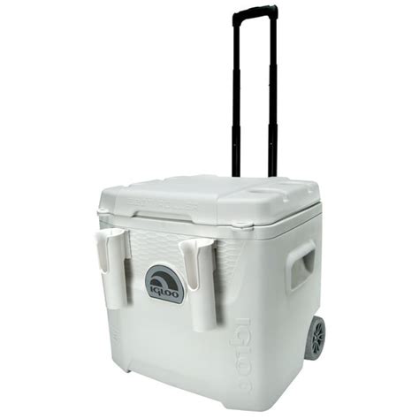 Igloo 52 Quart Marine 5 Day Ice Chest Cooler With Wheels White