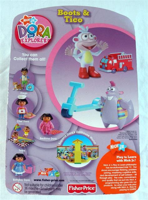 Dora The Explorer Boots And Tico Poseable Figures Fisher Price Toys Nip