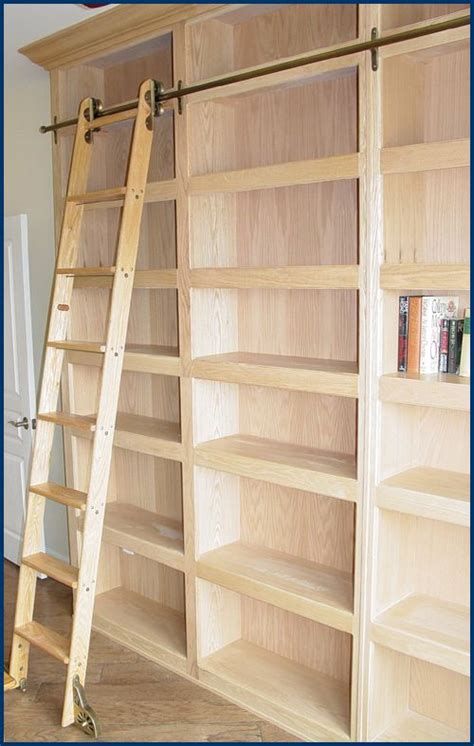 Built In Bookshelves With Ladder Rolling Library Ladder Sincerely