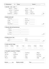 3 klasse mathe längen übungen. 4teachers - LZK Mathe 3. Klasse Längen