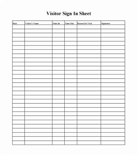 Sign Off Sheet Template Excel