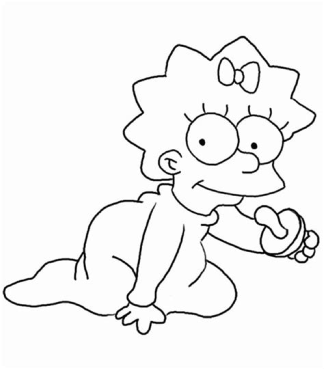 Дэн кастелланета, нэнси картрайт, гарри ширер и др. Maggie Simpson Coloring Pages | Simpsons drawings ...
