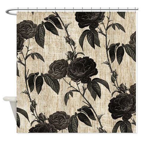 Black Roses Pattern Shower Curtain By Opheliasart