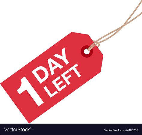 1 Day Left To Go Royalty Free Vector Image Vectorstock
