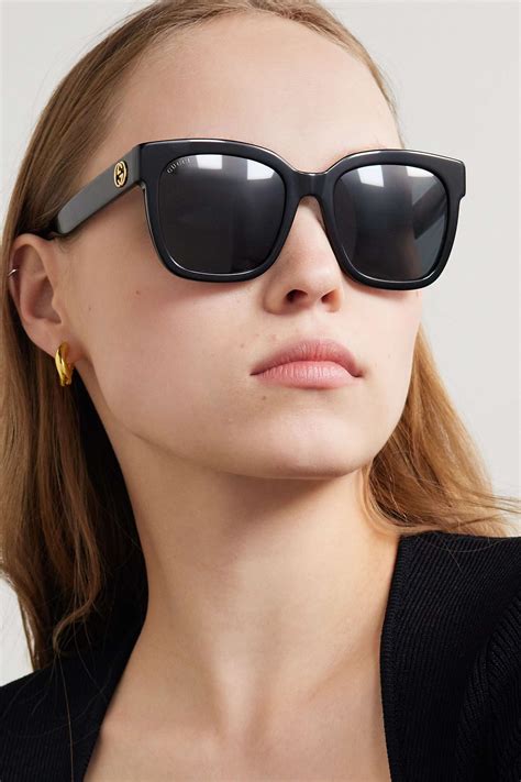 black square frame acetate sunglasses gucci eyewear net a porter