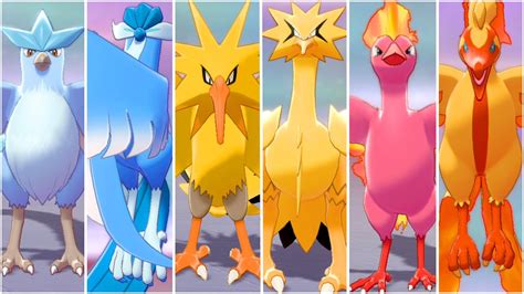 Full Legendary Birds Pokemon Team Shiny Articuno Zapdos Moltres