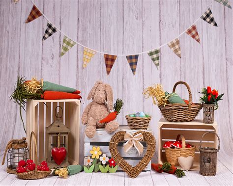 Easter Decorations Radish Wood Photography Backdrops Background For