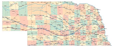 Nebraska State Map With Cities Images And Photos Finder