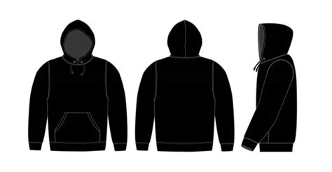 10325 Vector Black Hoodie Template Packaging Mockups Psd