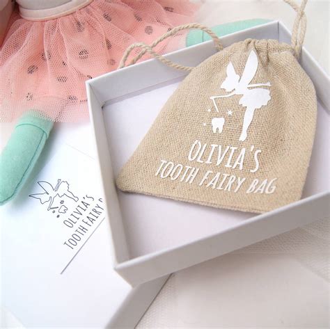 Parents Keepsake Personalised Tooth Fairy Bag By The Hummingbird Card