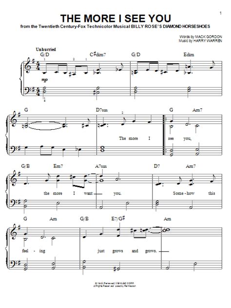 The More I See You Sheet Music Direct