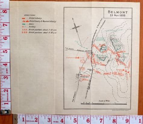 Boer War Era Map Battle Plan Belmont Nov Troop Positions