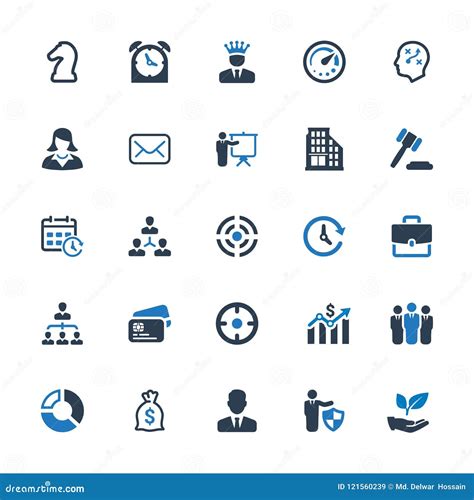 Business Icons Blue Series Set 4 Stock Vector Illustration Of