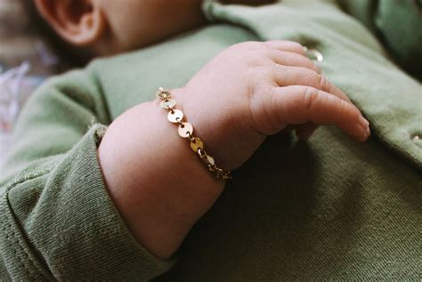 Baby Dottie Bracelet 14k Gold Custom Infant Jewelry Gold Filled