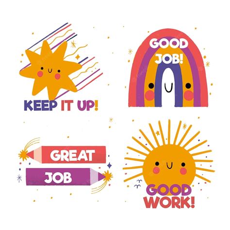 Premium Vector Hand Drawn Set Of Great Job Stickers