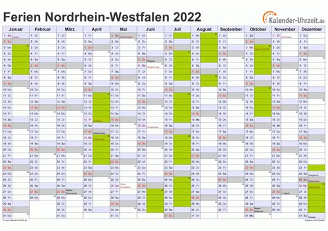 Ferien Nordrhein Westfalen 2022 Ferienkalender Zum Ausdrucken