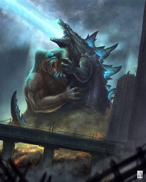 Thegeekrealm “ King Kong Vs Godzilla 🦍🐸 Who Wins Art By Jackson