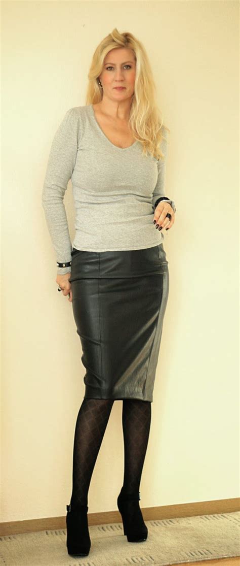 Leather Skirt Outfit Black Leather Skirts Black Leather Pencil Skirt