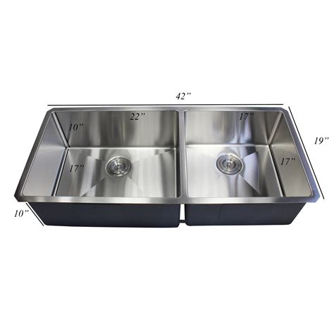 When you purchase this undermount sink, you will get a. 42" x 19" Double Bowl Undermount Kitchen Sink 15mm Radius ...