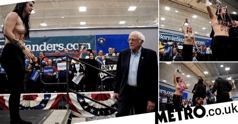 Topless Protesters Storm Stage At Bernie Sanders Campaign Rally Metro